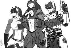 abs anthro biceps big_breasts big_muscles breasts costume cylnx female large_breasts large_muscles male muscles muscular muscular_anthro muscular_female muscular_male pecs