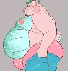 1boy absurd_res anthro atticus_(treebarkdragon) bulge clothing dragon hi_res male overweight pubes slightly_chubby solo tight_clothing treebarkdragon underwear