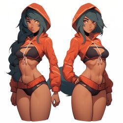 abs aliya aliyas_ascent bikini bra breasts bridgeworld fit_female game hooded magic panty tail treasuredao