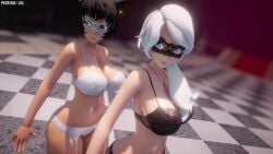 2girls 3d 60fps all_fours animated ass ass_shake asymmetrical_hair audible_music ballroom bent_over big_ass big_breasts black_bra black_footwear black_hair black_panties blue_eyes bra breasts cat_ears cat_girl clothed clothed_female curvy dancing ear_piercing female female_only full_body garter_belt heart high_heels highres indoors jic_jic kali_belladonna large_filesize light-skinned_female light_skin lingerie long_hair looking_at_viewer mask masquerade_mask mikumikudance_(medium) milf mmd multiple_girls music navel necklace no_sex no_visible_genitalia pale-skinned_female pale_skin panties perky_breasts rooster_teeth rwby shiny_skin short_hair side_ponytail sitting sound squatting standing stiletto_heels tagme video voluptuous watermark white_bra white_hair white_panties wide_hips willow_schnee yellow_eyes