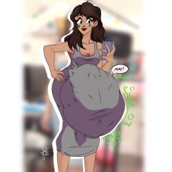 1girls belly belly_bulge big_belly breasts cleavage female female_pred mangosbellyart neekolul one_eye_closed real_person same_size_vore smartphone stomach_bulge stomach_deformation stomach_noises vore wink