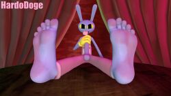 3d_(artwork) 3d_animation 5_toes absurd_res animated anthro barefoot bodily_fluids clothed clothing digital_media_(artwork) feet fingers genitals hardodoge hi_res humanoid_feet jax_(the_amazing_digital_circus) lagomorph leporid male male_only mammal no_sound penis rabbit short_playtime soles solo solo_male tagme the_amazing_digital_circus toes video