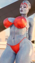 1girls 3d areolae asari ass big_ass big_breasts bikini blender_(software) blue_skin breasts curvy female female_only hourglass_figure huge_ass huge_breasts mass_effect navel nipples nyes117 oiled oiled_skin plump samara solo thick_thighs wide_hips