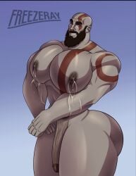 1boy bald bald_man bara beard big_ass big_breasts big_butt big_nipples big_penis bubble_ass bubble_butt daddy dilf facial_hair fat_ass fat_butt freezeray04 gay gigantic_ass god_of_war huge_ass huge_boobs huge_breasts huge_butt huge_cock huge_nipples kratos lactating_nipples lactation lactation_without_stimulation long_penis male male_boobs male_breasts male_focus male_lactation male_nipples male_only male_tits manboobs massive_ass massive_butt mature_male muscular muscular_arms muscular_ass muscular_back muscular_legs muscular_male muscular_thighs nude older_male smile smiling smiling_at_viewer solo solo_male thick_ass thick_thighs white_markings