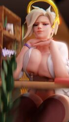3d 3girls amused angela_ziegler animated big_breasts blonde_female blonde_hair breasts exercise exercising female female_focus female_only giantess gigaenjoyer halo height_difference huge_breasts large_breasts mercy overwatch overweight shrunk shrunken_woman size_difference smug smug_face smug_grin tagme training video workout