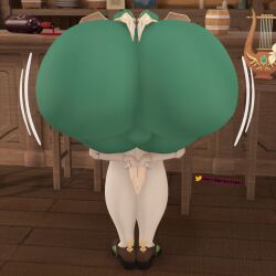 1boy 2023 3d 3d_(artwork) amen_pose ass backsack bar bent_over big_ass bubble_butt clothing fat_ass femboy genshin_impact huge_ass indoors instrument large_ass lyre male male_only meme oakensfm praise_da_booty_(meme) solo tavern thick_ass thick_thighs venti_(genshin_impact) wide_hips wine wine_bottle woodworksfm