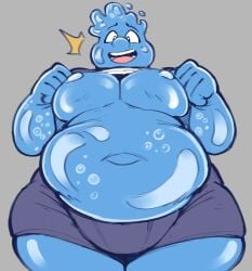 1boy belly big_belly chubby chubby_male elemental_(pixar) looking_at_viewer male male_only moobs nathanatwar nipples shirt shirt_lift shorts solo superchub thick_thighs wade_ripple water_elemental whateverdoes wide_hips