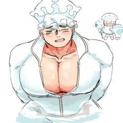 bara bara_tiddies bara_tits barazoku cookie_run embarrassed male male_only milk_cookie