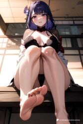 ai_generated anime ass feet_up female female_only from_below genitals genshin_impact girl hentaicelestial hi_res huge_breasts human large large_ass large_breasts large_penis long_hair looking_at_viewer only_female open_mouth pussy raiden_shogun solo straight tagme thick_thighs tongue video_game video_game_franchise