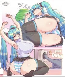 belly_expansion bloated bloated_belly bloated_stomach bloated_tummy bloating hatsune_miku steely_bird stuffed_belly