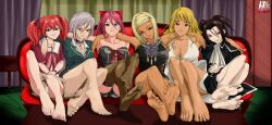 akashiya_moka barefoot feet footjob inner_moka rankerhen rosario+vampire shuzen_akua shuzen_kokoa soles tagme