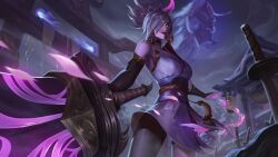 1girls female female_focus female_only league_of_legends riot_games riven spirit_blossom_riven spirit_blossom_series unstable_anomaly