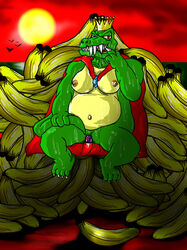 color donkey_kong_(series) female female_only genderswap jiggawhat k_rool kremling nintendo rule_63 solo