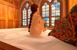 3d casual female fully_nude human lara_croft lara_croft_(classic) pale_skin sitting_down tomb_raider tomb_raider_remastered