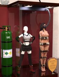 3d bound bound_arms bound_legs completely_nude completely_nude_female final_fantasy final_fantasy_vii mannequin nude nude_female thejpeger tifa_lockhart trophy_case