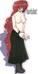 adult breasts castle_of_nations cute female kawaii law_of_talos no_bra no_eyes rachel_(law_of_talos) red_hair