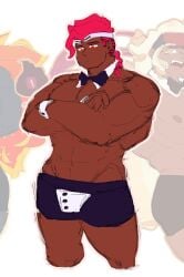 bara barazoku barely_clothed cookie_run cookie_run_kingdom gay male male_only sugarovin suggestive tagme waiter_suit wildberry_cookie