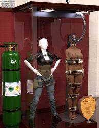 3d bound bound_arms bound_legs completely_nude completely_nude_female cyberpunk_2077 mannequin nude nude_female panam_palmer thejpeger trophy_case