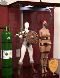 3d bound bound_arms bound_legs completely_nude completely_nude_female mannequin masters_of_the_universe nude nude_female red_hair shield sword teela thejpeger trophy_case