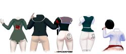 3d ass ass_chart ass_comparison ass_focus backsack big_ass blender body_writing danganronpa danganronpa_2:_goodbye_despair harubug nagito_komaeda nidai_nekomaru pekoyama_peko sonia_nevermind teruteru_hanamura