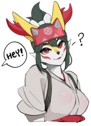 anthro anthro_only big_breasts braixen breasts female female_focus female_only janjin192 kiriko_(overwatch) kiriko_(overwatch)_(cosplay) overwatch overwatch_2 pokemon pokemon_(species)