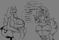 anthro big_breasts breasts busty_boy char_(nonarycubed) furry huge_breasts marine nonarycubed thick_thighs wide_hips