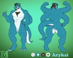 4_arms arykai_(arykai) beard big_ass blue_skin character_sheet fonkimonki furry gay hairy hairy_chest hyper hyper_muscles lizard lizardman multi_arm multi_limb muscle muscles ref_sheet reference_image reference_sheet scalie