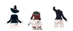 1boy 2girls 3d ass_comparison ass_focus ass_size_chart blender body_writing danganronpa danganronpa_v3 harubug harukawa_maki saihara_shuuichi shortstack yumeno_himiko