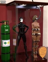 3d batman_(series) batman_returns blonde_hair bound bound_arms bound_legs catwoman catwoman_(michelle_pfeiffer) completely_naked completely_naked_female completely_nude completely_nude_female dc dc_comics mannequin michelle_pfeiffer nude nude_female selina_kyle thejpeger trophy_case