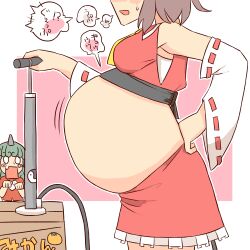 aunn_komano belly_expansion belly_inflation inflation inflation_fetish reimu_hakurei touhou