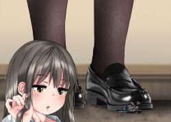 1boy 1boy1girl 1female 1girls 1male ?! abuse abusive anime anime_style big_girl black_shoes blue_jeans blue_pants bully bullying confusion dark_shoes doesn't_care drawn drenched_in_spit dressed drool drool_on_face drooling frightened giant giantess gray_hair grey_hair grey_hair_female grey_hair_male gts helpless helpless_male huge human humanoid illustration jeans kojopi light_blush long_gray_hair long_hair looking_down looking_down_at_another looking_down_at_partner looking_up_at_another looking_up_at_partner lying_on_floor macrophilia noticed nylon_stockings nylons office office_clothing office_lady office_man playing_with_hair playing_with_prey playing_with_sub red_tie scared scared_expression scared_face scared_shitless short_male size size_comparison size_difference size_play size_queen small_male smaller_male smaller_male_larger_female spat_on spitting spitting_on_face submissive_male tall tall_female tall_girl taller_female taller_girl tiny_male toying_each_other toying_partner twirling_hair unamused uncaring unwilling unwilling_prey white_shirt white_skin white_skinned_female white_skinned_male yellow_eyes