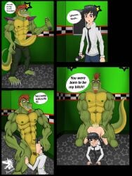 2boys abs age_difference alligator alligatorid anal anal_sex anthro anthro_dominating_human anthro_penetrating anthro_penetrating_human ass balls beard big_balls big_butt big_dom_small_sub big_muscles big_penis black_hair blush boner canon_x_oc crocodilian dominant dominant_anthro dominant_male duo english_text erection facial_hair five_nights_at_freddy's five_nights_at_freddy's:_security_breach gay gay_sex genitals green_body hair hi_res holding_partner huge_cock human human_on_anthro human_penetrated interspecies larger_anthro larger_male looking_pleasured male male/male male_only male_penetrated male_penetrating male_penetrating_male mammal markdeth montgomery_gator_(fnaf) multicolored_body muscular muscular_anthro muscular_male nazuranoke nude older_anthro older_dom_younger_sub older_male older_on_young oral oral_penetration penetration penile penile_penetration penis penis_in_ass red_hair reptile rough_sex scalie scottgames security_guard sex sharp_teeth signature size_difference smaller_human smaller_male smaller_penetrated steel_wool_studios submissive submissive_human submissive_male teeth text yellow_body younger_human younger_male younger_penetrated