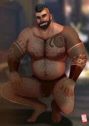 assassin's_creed_(series) assassin's_creed_valhalla balls bara beard body_hair bulge codpiece doctor_anfelo facial_hair male male_only muscles muscular solo solo_male ubba