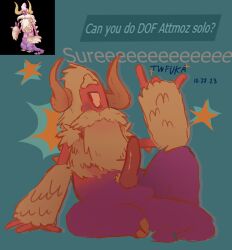 1boy 1monster \n/ anthro arm_spikes artist_name artist_request attmoz beard big_blue_bubble blush blush_lines boner celestial_(my_singing_monsters) curled_horns cyclops dated english_text erection fur gilf gradient_body half-closed_eyes highres horn horns long_hair long_tail looking_at_viewer male male_only monster mullet mustache my_singing_monsters no_humans non-human non-human_only old_man one_eye one_eye_half-closed pink_body pink_fur pink_hair purple_body reclining reference_image request satyr simple_background solo solo_male spikes spots spotted_body star star_(symbol) stars tail teal_background twfuka unusual_penis weird_penis white_fur white_hair white_text