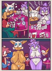 amy_rose barry_the_quokka blaze_the_cat bra breasts clothing espio_the_chameleon inverted_nipples large_breasts nude panties pubic_hair pussy qoolbunart rouge_the_bat sonic_(series) sonic_the_hedgehog sonic_the_hedgehog_(series) strip_poker tagme the_murder_of_sonic_the_hedgehog