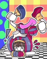 2023 2d 2d_(artwork) 2d_artwork clothed colorful colorful_background dildo female glitch_productions gooseworx jester_girl pomni pomni_(the_amazing_digital_circus) scared the_amazing_digital_circus