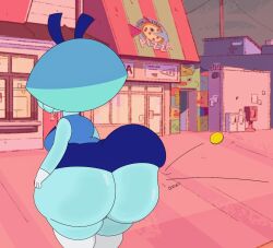 2023 alien_girl aquamarine_(steven_universe) ass_focus big_ass clothed fat_ass female female_only huge_ass no_underwear shortstack steven_universe theslashfive underass