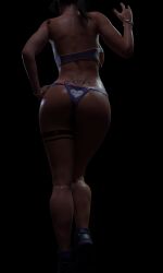 3d ass baseball_cap bimbo brown_hair bubble_butt busty cap female female_only hourglass_figure lara_croft lara_croft_(survivor) long_hair makeup ponytail rear_view sicipo6908 skimpy skimpy_clothes sneakers tattoo thong tomb_raider tomb_raider_(survivor) wide_hips