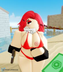 1girls 3d angry angry_expression arsenal_(rolve) dialogue english_text glock gun money offering pistol prostitute prostitution roblox roblox_game robloxian robux rolve tagme taking_off_bra text twitter_username vampire_(rolve) watermark yokurr34