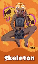 1boy 1femboy 2d 2d_(artwork) 2d_artwork balls barefoot breast_bone censor_bar censored censored_penis cervical_spine dangisjust dark-skinned_male dark_skin femboy femboy_focus femboy_only feminine_male femur frontal_bone gay halloween ischium jaw looking_at_viewer lumbar_vertebra male male_focus male_only mandibles maxilla mr_skelly_man_approved octoling octoling_boy pelvis penis public_bone public_symphysis ribcage ribs sacrum scapula sitting skeleton skull spine splatfest splatoon spread_legs sternum team_skeleton_(splatfest) thighs thorasic_spine twink vertebrae x-ray