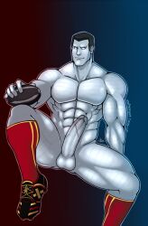 balls bara boner colossus erection male male_only marvel marvel_comics metallic_body muscles muscular penis piotr_rasputin sablechan socks_and_shoes solo solo_male x-men