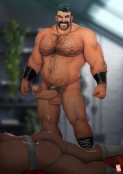 ass balls bara big_penis body_hair boner cock_ring cum doctor_anfelo erection facial_hair gay hairy hairy_arms hairy_chest hairy_legs hairy_male jockstrap male male_only moustache musclegut muscles muscular muscular_male nipple_piercing nipples penis