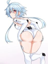 1girls 2d 2d_(artwork) 2d_artwork 4_toes absurd_res absurd_resolution absurdres ass ass_grab background bare_back bare_shoulders big_ass big_butt blanc blue_hair blush blushed bodysuit butt butt_grab clothed clothed_female digital_art digital_drawing digital_drawing_(artwork) digital_media digital_media_(artwork) digital_painting_(artwork) ears fat_ass flush flushed goddess hair hi_res high_resolution highres hyperdimension_neptunia legs light-skinned_female looking_at_viewer looking_back neptunia_(series) red_eyes short_hair_with_long_locks simple_background small_breasts smile solo thighs white_background white_heart zatsu