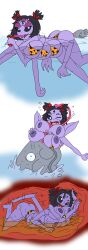 1girls 2d anthro arachnid arachnid_humanoid color female jim_sugomi monster monster_girl muffet multi_breast same_size_vore spider spider_girl spider_humanoid tagme undertale undertale_(series) vore