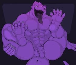 abs anthro anus genitals humanoid_genitalia humanoid_penis male male_only metroid muscular muscular_male nintendo penis ridley see-saw solo solo_male spread_legs spreading tongue tongue_out