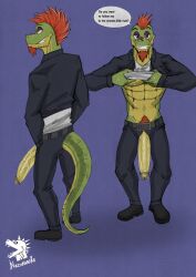 abs alligator alligatorid anthro bodily_fluids boner crocodilian erection five_nights_at_freddy's five_nights_at_freddy's:_security_breach genitals hi_res male male_only markdeth montgomery_gator_(fnaf) muscular muscular_anthro muscular_male nazuranoke penis pubes reptile scales scalie scottgames solo solo_male steel_wool_studios sweat uncensored vein veiny_penis