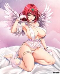 angel_wings breasts female female_only kerana_art nintendo pyra solo tagme white_skin xenoblade_(series) xenoblade_chronicles_2