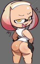 ass ass_focus big_forehead bottomless breastless female female_only nintendo pearl_(splatoon) splatoon tagme topwear vilepluff