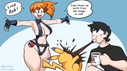 1boy 1boy1girl 1girls aged_up alternate_version_at_source alternate_version_available artist_name ash's_pikachu ash_ketchum awooga big_ass big_breasts breaking_the_fourth_wall bursting_clothes coffee comedy crop_top denial dialogue fat_ass female fit_female funny funny_face gunshad humor kasumi_(pokemon) male misty_(pokemon) nearly_nude oblivious patreon_username pikachu pokemon ponytail satoshi_(pokemon) spilling_out spit-take spitting_drink suspenders t-shirt tagme the_electric_tale_of_pikachu tight_clothing toned_female toned_male voluptuous voluptuous_female wide_hips