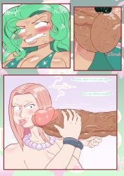 1futa 2023 absurd_res areolae balls balls_clenching big_breasts boa_sandersonia breasts clothed clothing comic cum_clog dialogue duo ejaculation_bulge english_text erection female femsub futa_on_female futadom futanari hina_(one_piece) huge_balls huge_cock human humanoid humanoid_penis imminent_orgasm light-skinned_female light-skinned_futanari light_skin mostly_nude nipples nude one_piece penis pink_hair poppy-whomper pubic_hair source_smaller standing testicles_clench text thick_cum topless uncut urethral_bulge very_thick_cum